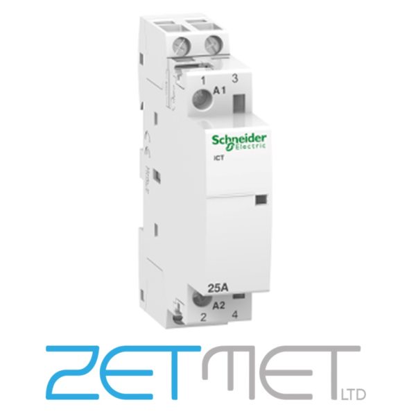 Schneider Acti 9 iCT A9C20732 25 Amp 2NO 2 Pole 230/240V 50Hz Contactor