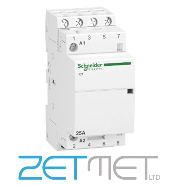 Schneider Acti 9 iCT A9C20834 25 Amp 4NO 4 Pole 240V 50Hz Contactor