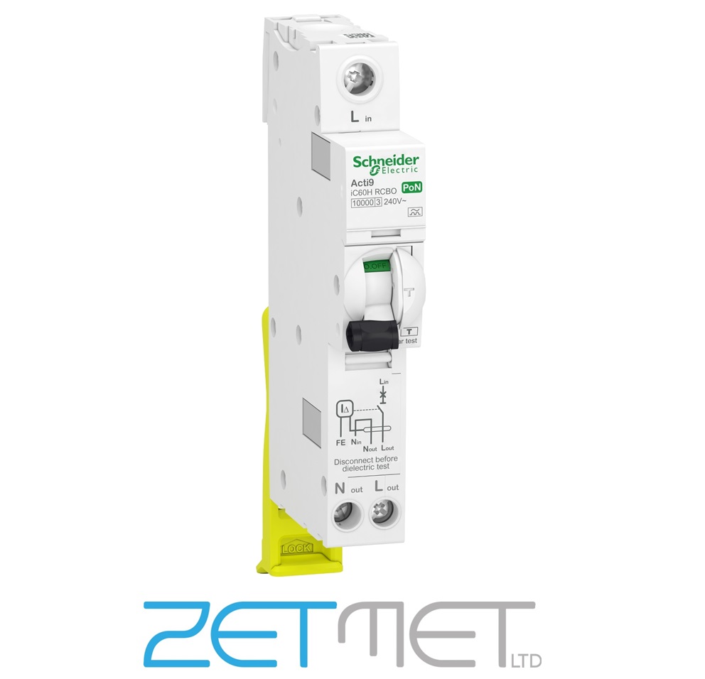 Schneider Electric A9Y82640 Interruttore Magnetotermico Differenziale ACTI 9 VIGI IC40, 1P+N, 40A, 30mA, Classe AC, Modulare