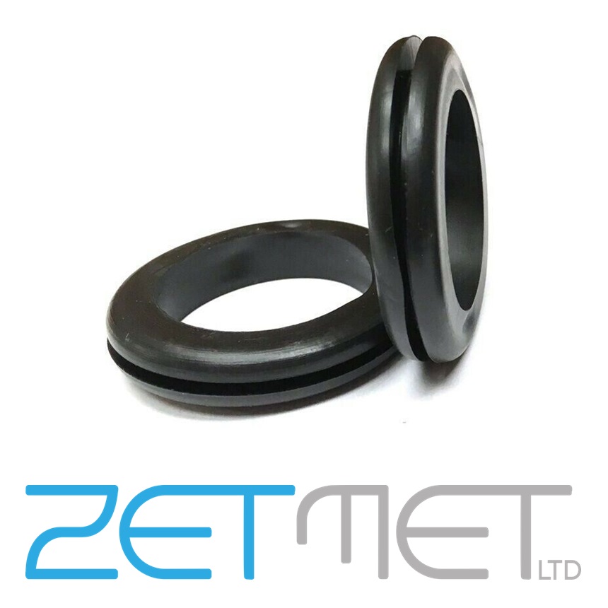 6mm Open Wiring Black PVC Cable Piping Rubber Grommet