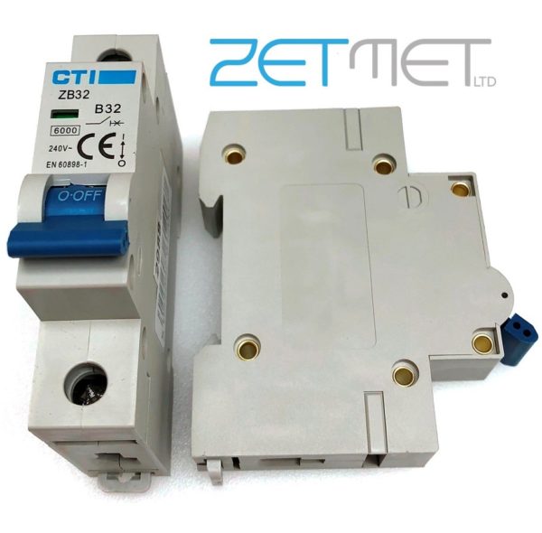 CTI ZB32 32 Amp Single Pole Type B 6kA 240V Miniature Circuit Breaker MCB