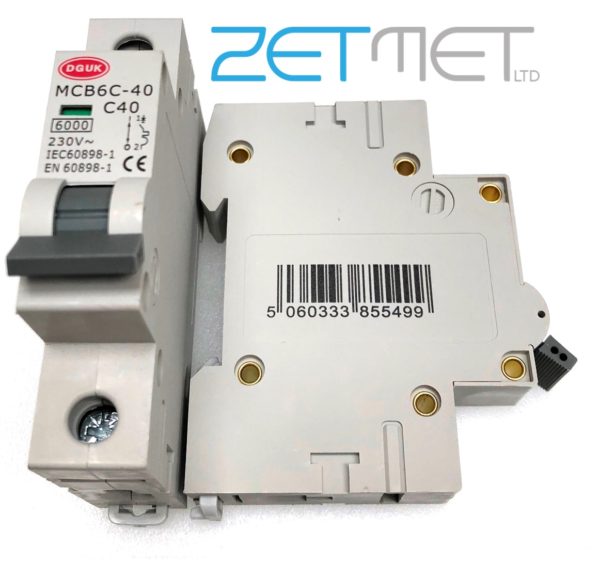 Deligo (DGUK) MCB6C-40 40 Amp Single Pole Type C 6kA 230V Miniature Circuit Breaker MCB