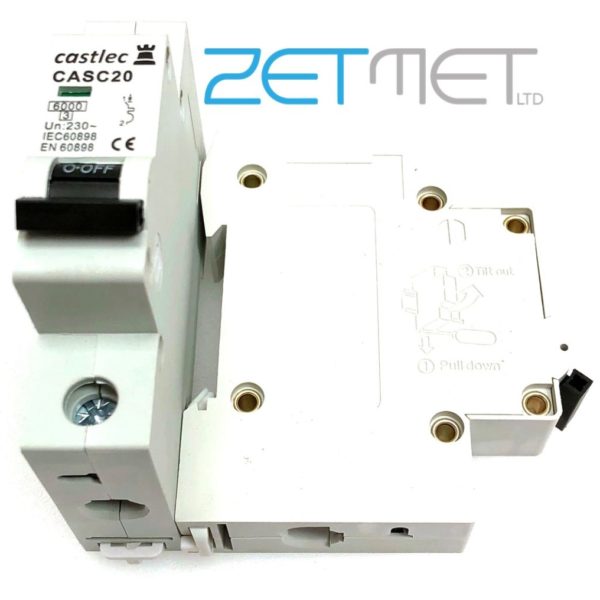 Castlec CASC20 20 Amp Single Pole Type C 6kA 230V Miniature Circuit Breaker MCB