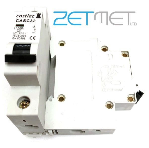 Castlec CASC32 32 Amp Single Pole Type C 6kA 230V Miniature Circuit Breaker MCB