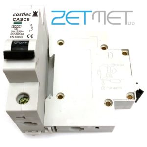 Castlec CASC6 6 Amp Single Pole Type C 6kA 230V Miniature Circuit Breaker MCB