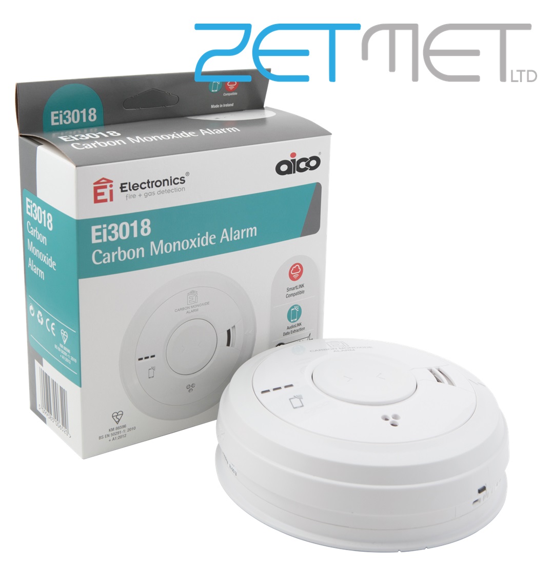 Aico Ei3018 3000 Series White 230V Mains Carbon Monoxide Alarm with Rechargeable Battery