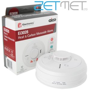 Aico Ei3028 3000 Series White 230V Mains Multi-Sensor Heat and Carbon Monoxide Alarm with Rechargeable Battery