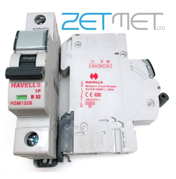 Havells Homesafe Pro HSM132B 32 Amp Single Pole Type B 6kA 240V Miniature Circuit Breaker MCB