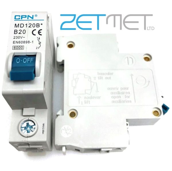 Cudis CPN MD120B 20 Amp Single Pole Type B 6kA 230V Miniature Circuit Breaker MCB