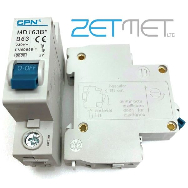 Cudis CPN MD163B 63 Amp Single Pole Type B 4.5kA 230V Miniature Circuit Breaker MCB