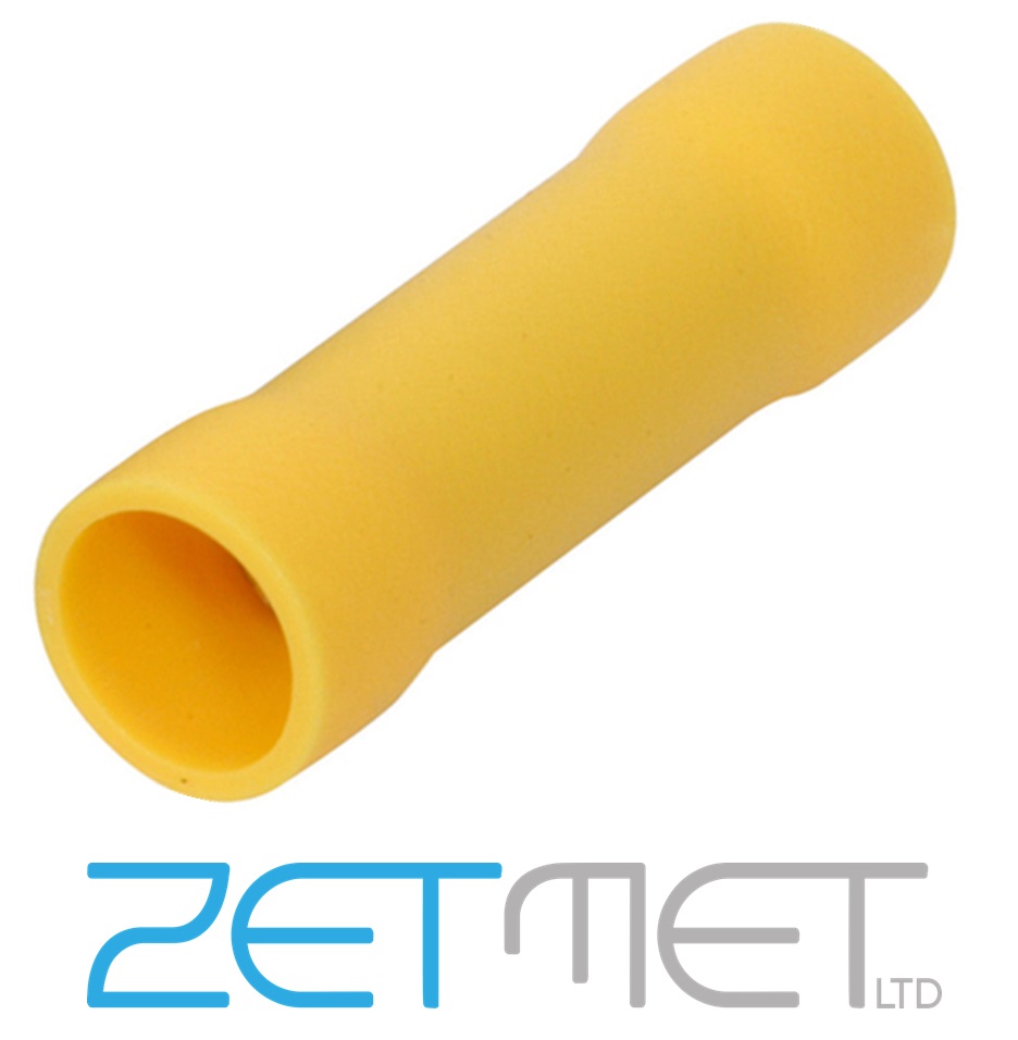 Yellow 6.0mm Insulated Butt Crimp Terminal Connector