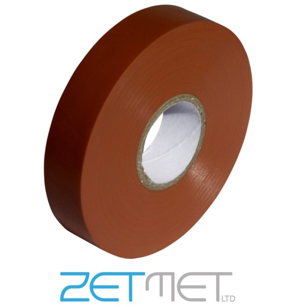Brown PVC Insulation Tape 19mm x 33m Flame Retardant