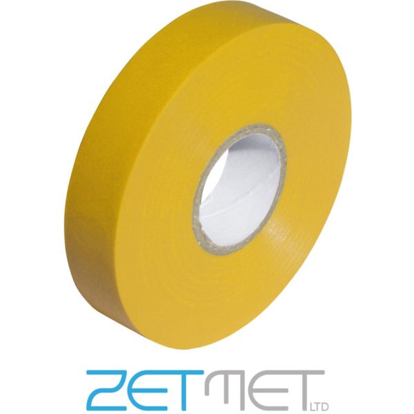 Yellow PVC Insulation Tape 19mm x 33m Flame Retardant