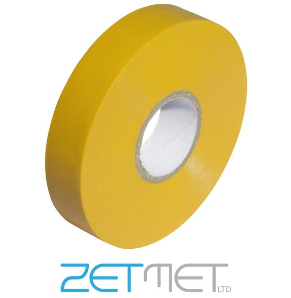 Yellow PVC Insulation Tape 19mm x 33m Flame Retardant