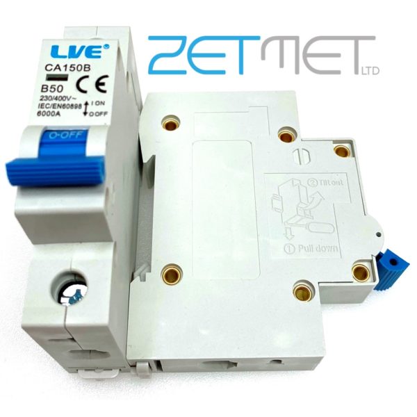 Live Electrical CA150B 50 Amp Single Pole Type B 6kA 230V Miniature Circuit Breaker MCB