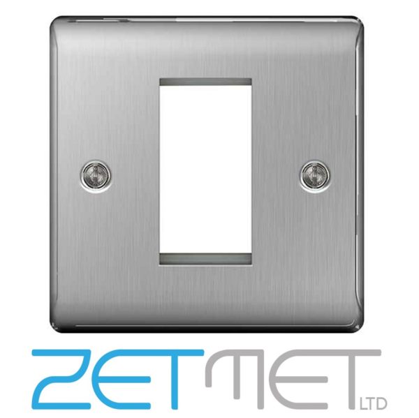 BG Nexus NBSEMS1 Brushed Steel 1 Module Single Euro Module Front Plate