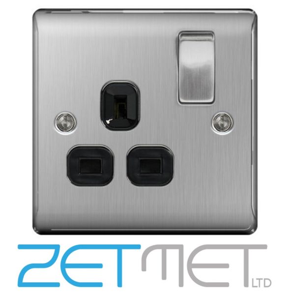 Single Switched Socket (Black Insert) Small