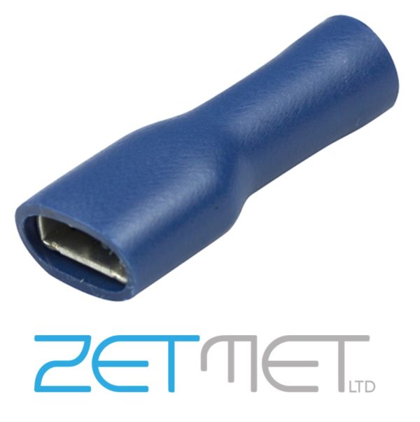Blue Fully Insulated Female Spade Connector Terminals 6.3mm