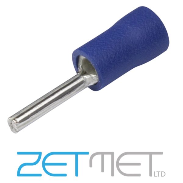 Blue Insulated Pin Crimp Terminals 12mm