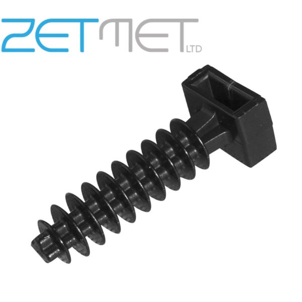 Push-In Masonry Cable Tie Mount Black 37.5mm x 8.0mm