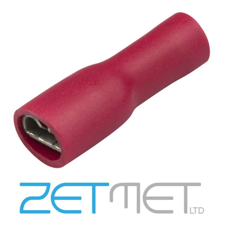 Red Fully Insulated Female Spade Connector Terminals 6.3mm Electrical