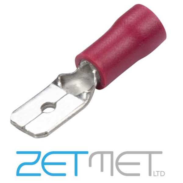 Red Insulated Male Spade Connector Terminals 6.3mm