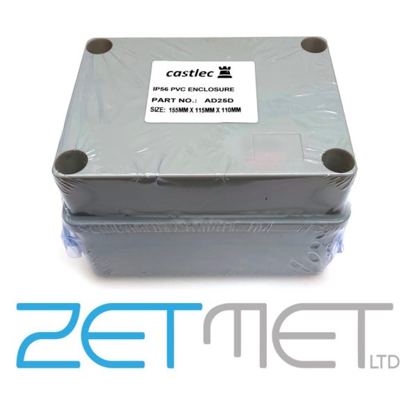 Castlec 155mm x 115mm x 110mm PVC Adaptable Deep Enclosure Box IP56