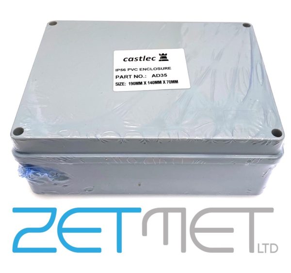 Castlec 190mm x 140mm x 70mm PVC Adaptable Enclosure Box IP56