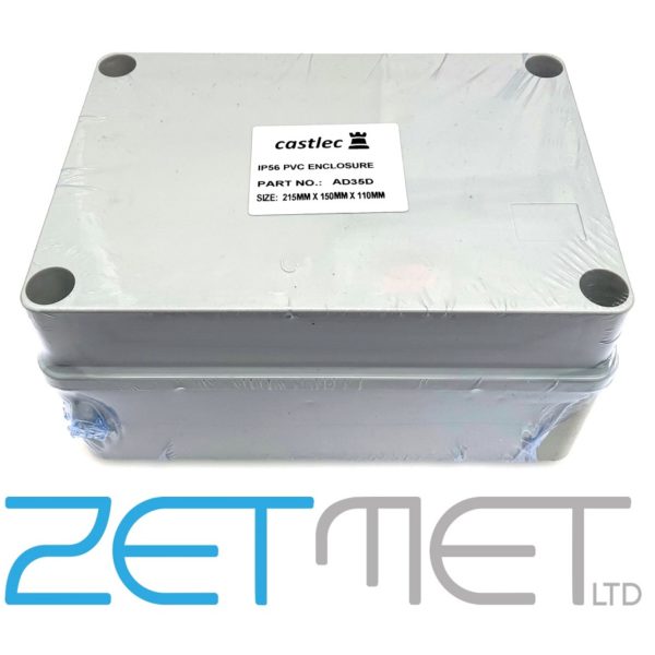 Castlec 215mm x 150mm x 110mm PVC Adaptable Deep Enclosure Box IP56
