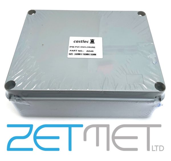 Castlec 240mm x 190mm x 90mm PVC Adaptable Enclosure Box IP56
