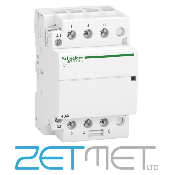 Schneider Acti 9 iCT A9C20843 40 Amp 3NO 3 Pole 220/240V 50Hz Contactor