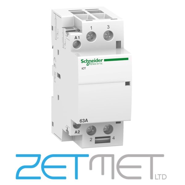 Schneider Acti 9 iCT A9C20862 63 Amp 2NO 2 Pole 220/240V 50Hz Contactor