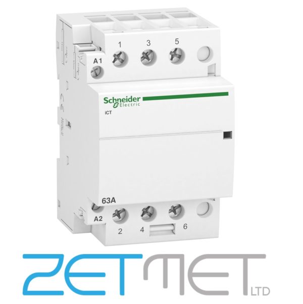 Schneider Acti 9 iCT A9C20863 63 Amp 3NO 3 Pole 220/240V 50Hz Contactor