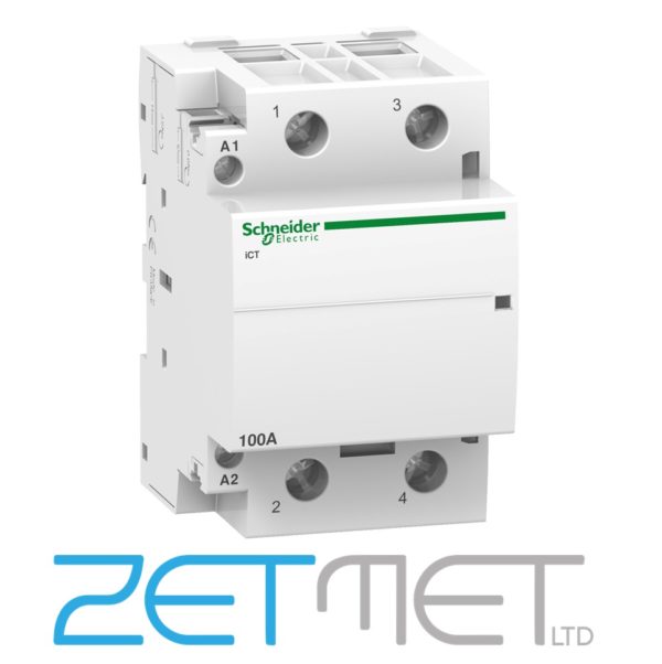 Schneider Acti 9 iCT A9C20882 100 Amp 2NO 2 Pole 220/240V 50Hz Contactor