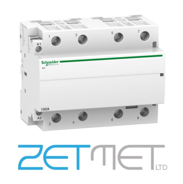 Schneider Acti 9 iCT A9C20884 100 Amp 4NO 4 Pole 220/240V 50Hz Contactor