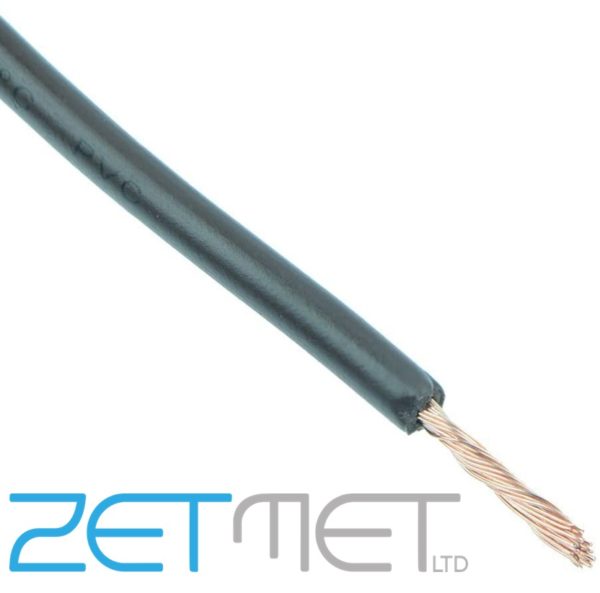 1.5mm Black Tri-Rated Cable Single Core Switchgear Wiring (priced per metre)