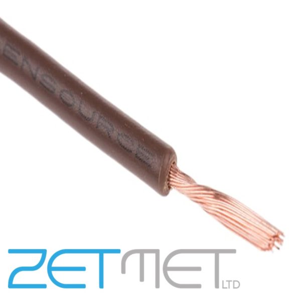 1.0mm Brown Tri-Rated Cable Single Core Switchgear Wiring (priced per metre)