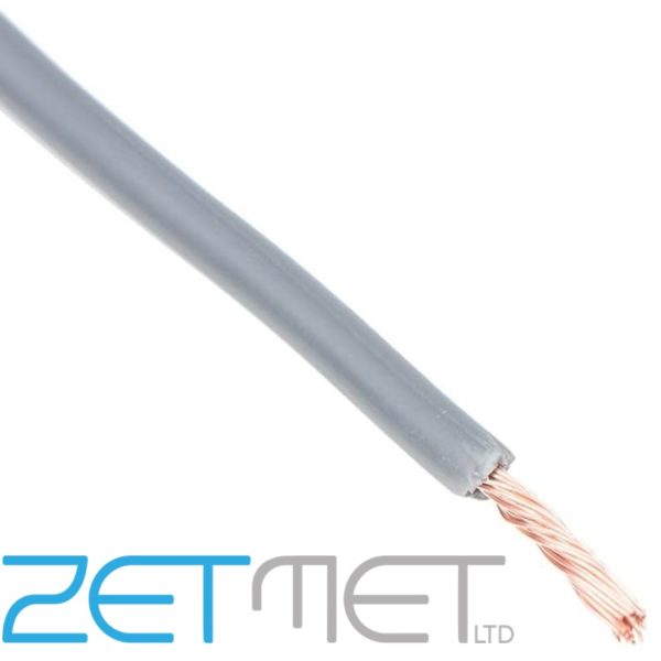 2.5mm Grey Tri-Rated Cable Single Core Switchgear Wiring (priced per metre)