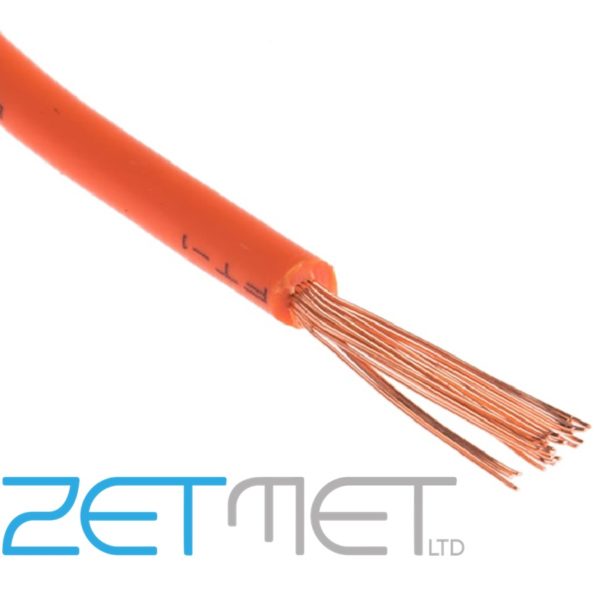1.5mm Orange Tri-Rated Cable Single Core Switchgear Wiring (priced per metre)
