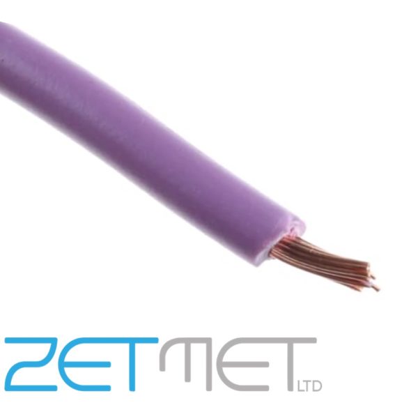 1.0mm Violet Tri-Rated Cable Single Core Switchgear Wiring (priced per metre)