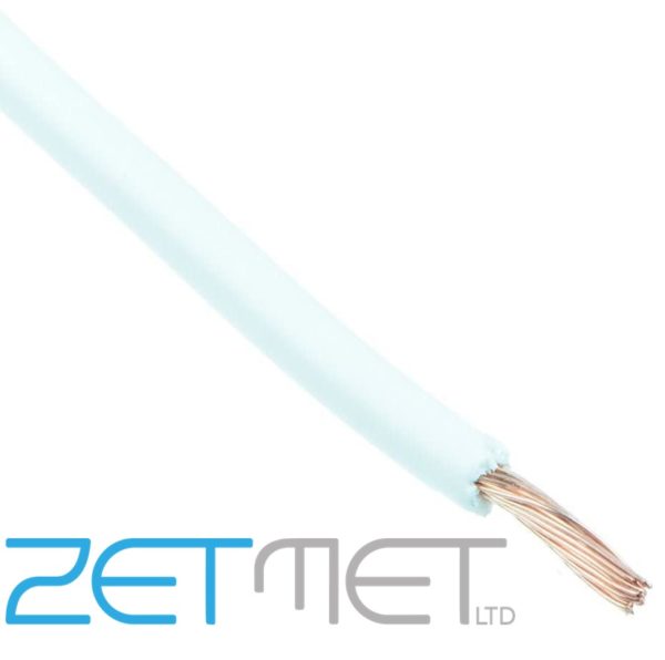 1.5mm White Tri-Rated Cable Single Core Switchgear Wiring (priced per metre)