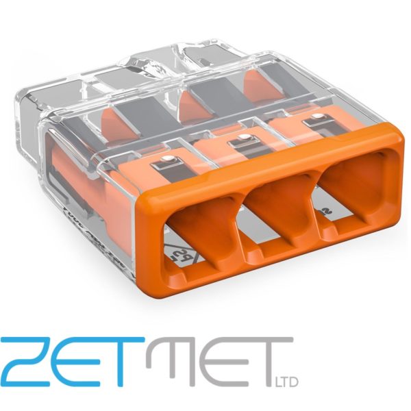 Wago 2773-403 Series 3 Way 32A Push-In Wire Connector Orange Cover