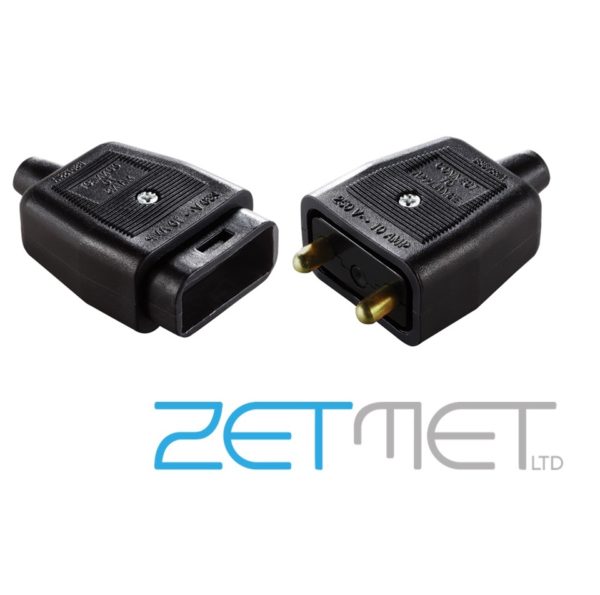 Permaplug 2 Pin Black Inline Heavy Duty Rubber Flex Connector
