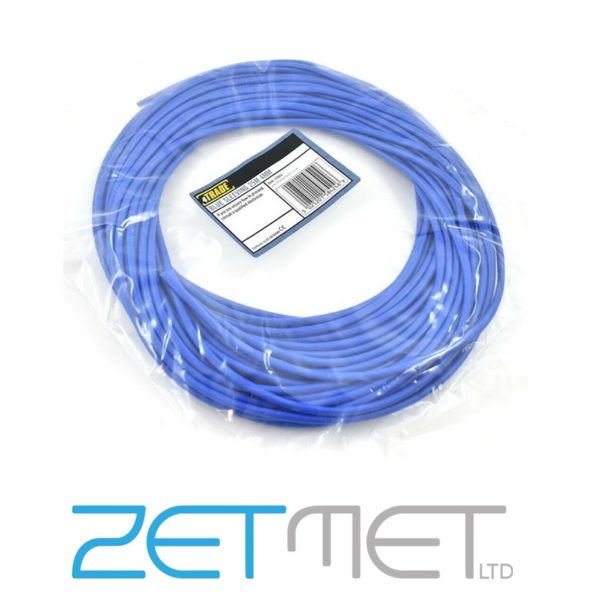 Blue PVC Electrical 4mm x 25m Cable Sleeve Wire Socket Tubing