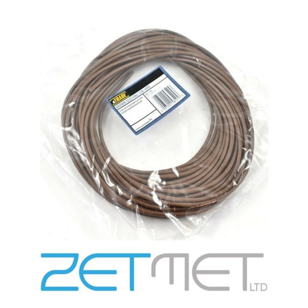 Brown PVC Electrical 4mm x 25m Cable Sleeve Wire Socket Tubing