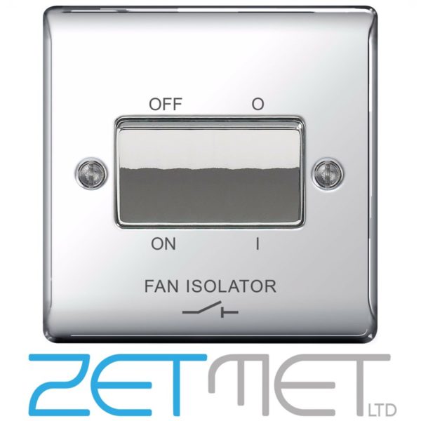 Fan Isolator Switch Polished Chrome