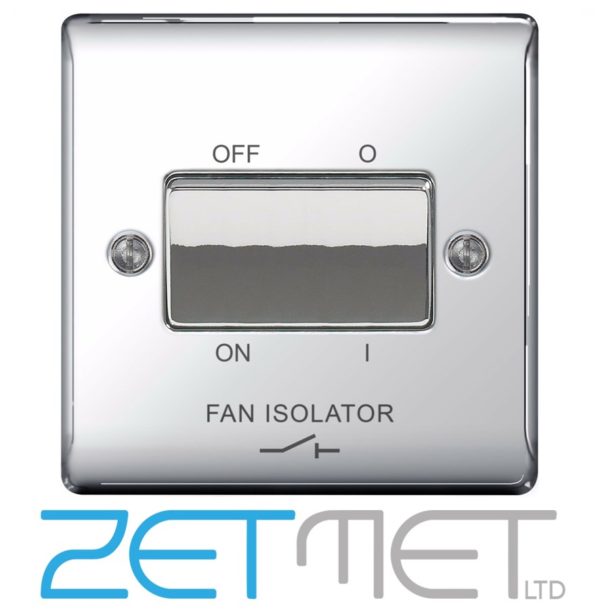 BG Nexus NPC15 Polished Chrome 10 Amp Triple Pole Fan Isolator Switch