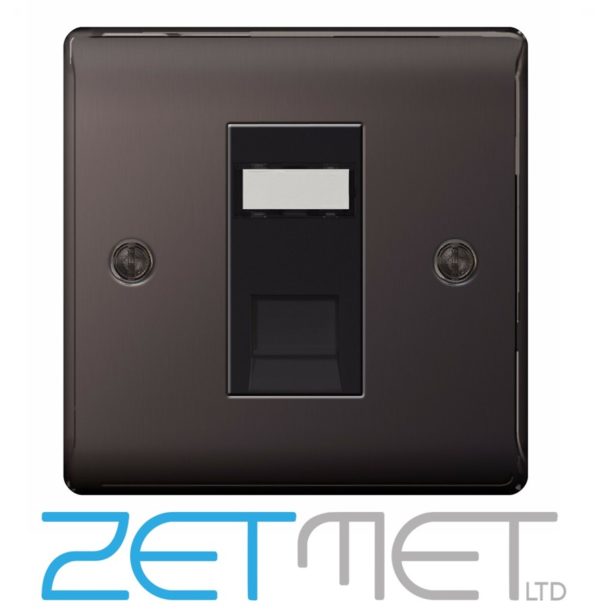 BG Nexus NBNRJ451 Black Nickel 1 Gang Single RJ45 Data Outlet Socket