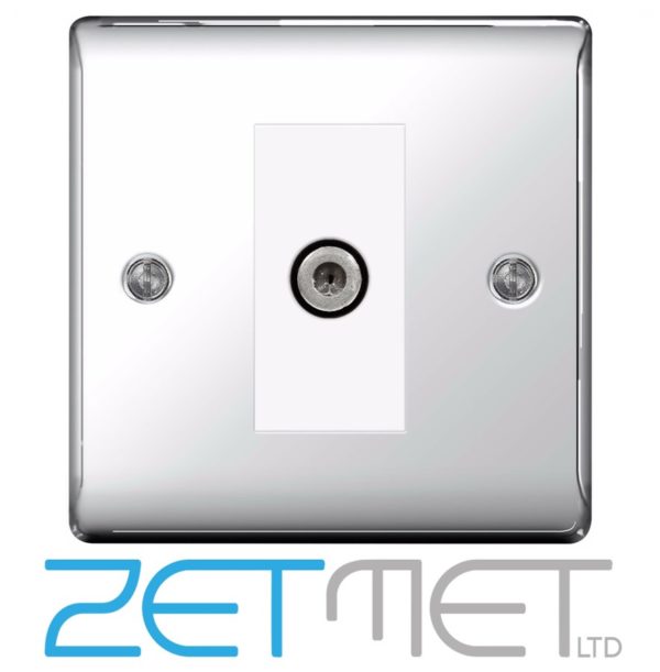 BG Nexus NPC64 Polished Chrome 1 Gang Satellite Socket