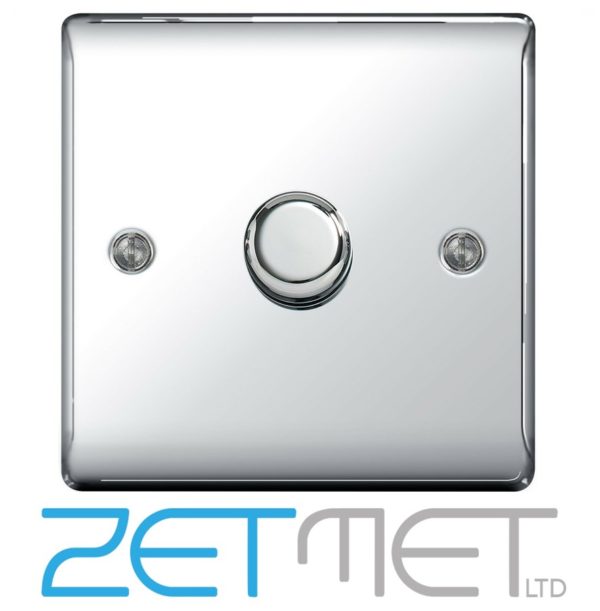 BG Nexus NPC81 Polished Chrome 1 Gang 2 Way Intelligent Dimmer Light Switch